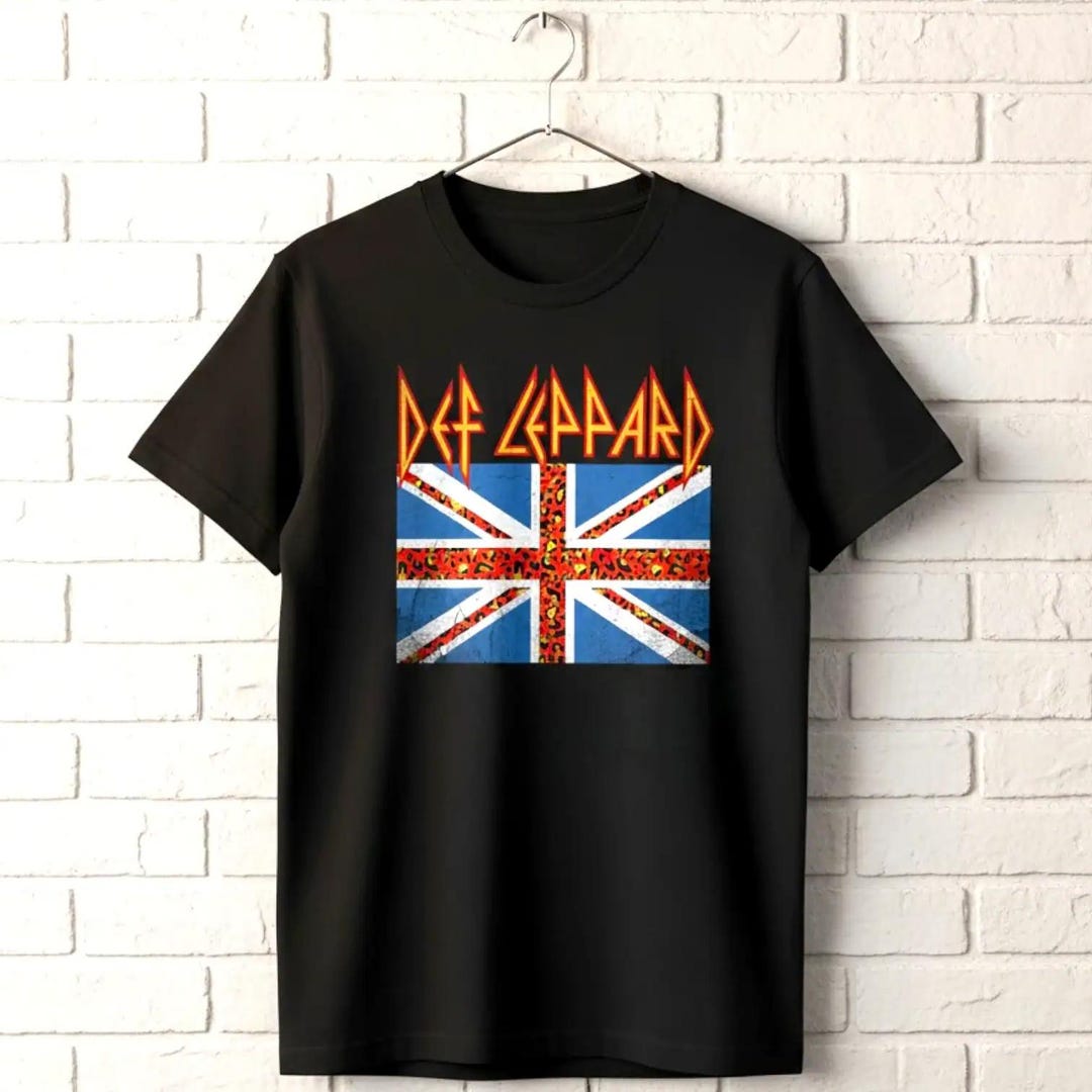 Def Leppard Union Jack T-shirt, Vintage Rock Band Tee - Etsy