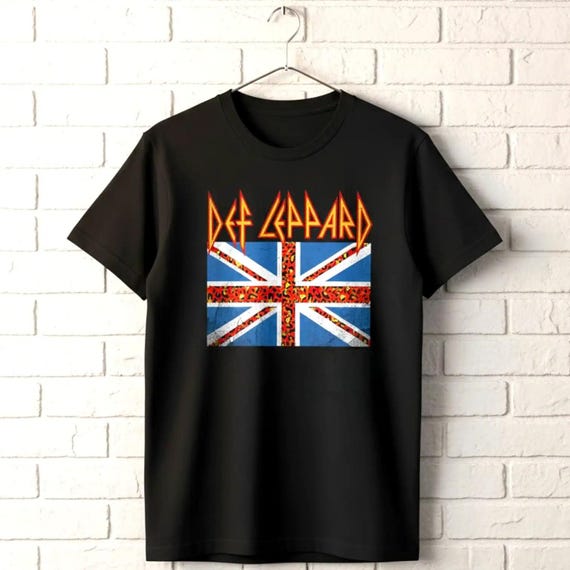Def Leppard Union Jack T-shirt, Vintage Rock Band Tee - Etsy