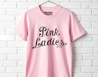 Grease Baby Pink Ladies T-Shirt Retro Movie Tee