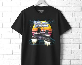 Back to The Future Shirt 80's Synthwave Sunset Men's Tees