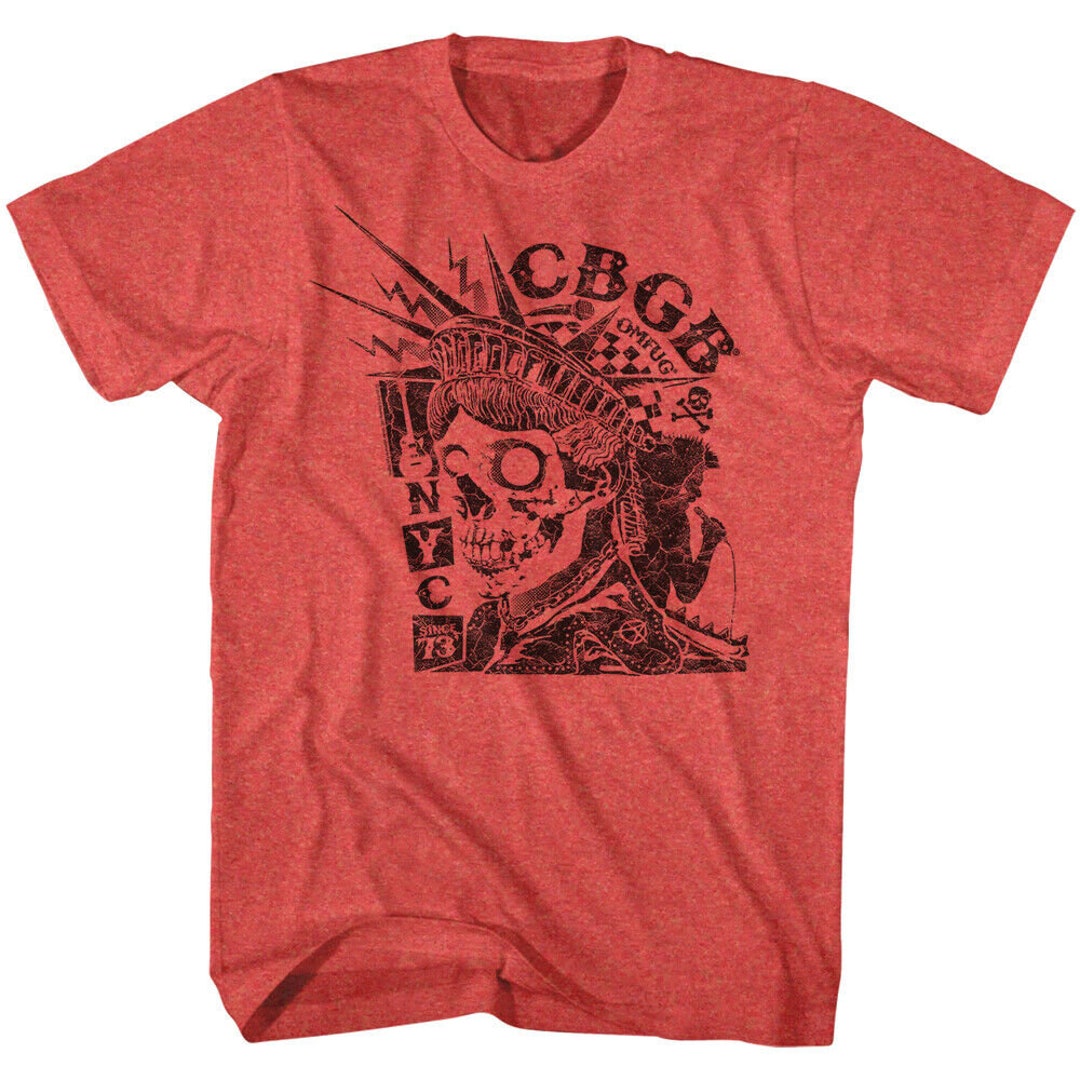 CBGB Men's Shirt NYC Liberty Since 1973 Skull Art Graphic