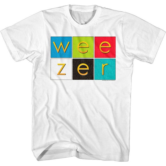 Weezer Men's T-shirt Band Album Color Squares Tee 90s Alt