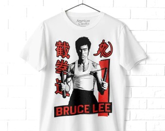 Bruce Lee Nunchuck Pose Graphic T-Shirt: Jeet Kune Do Martial Artist Merch