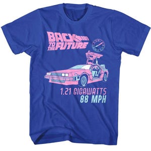 Back to The Future Men&#39;s Shirt Pastel DeLorean Retro Tops