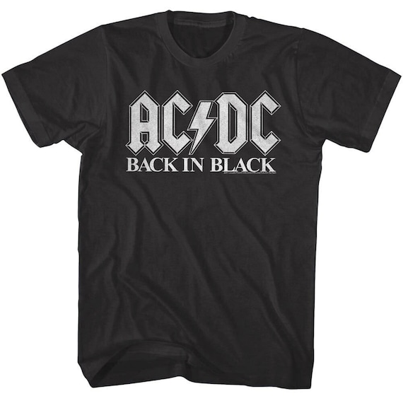 AC/DC T-shirt Back in Black Album Logo Big and Tall Shirts - Etsy