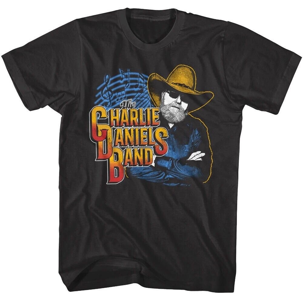 Charlie Daniels Men's T Shirt Musical Notes Country Southern