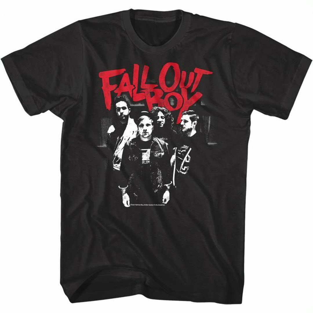 Fall Out Boy Band Tshirt FOB Band Photo Men's Black Shirt Pop Rock Music Tee Shirt American Alt
