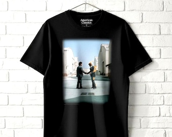 Pink Floyd Wish You Were Here Fire Handshake Black Shirt - Vintage Rock Merch