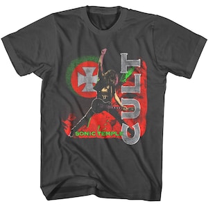 The Cult Shirt Sonic Temple Album Cover Men&#39;s Vintage Tees