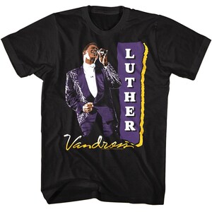 LUTHER VANDROSS Tshirt RnB Soul Singer Purple Suit Retro Style Tees LUTHER VANDROSS,LUTHER VANDROSS TEE,American Singer,RnB Artist,Music T Shirt,RnB Soul,Cotton T-Shirt,Retro Style Tees,Gift for Him,Soul Music,Singer Shirt,RnB Shirt,Purple Suit