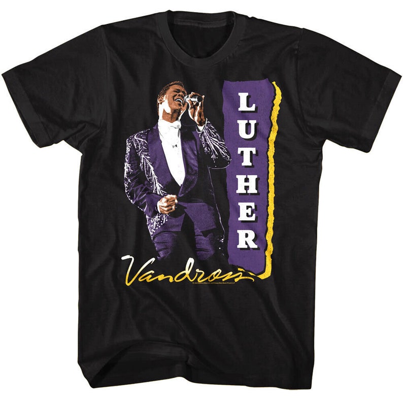 LUTHER VANDROSS Tshirt RnB Soul Singer Purple Suit Retro Style Tees LUTHER VANDROSS,LUTHER VANDROSS TEE,American Singer,RnB Artist,Music T Shirt,RnB Soul,Cotton T-Shirt,Retro Style Tees,Gift for Him,Soul Music,Singer Shirt,RnB Shirt,Purple Suit