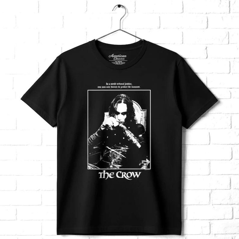 THE CROW T-Shirt World Without Justice Eric Draven Quote Tees image 1