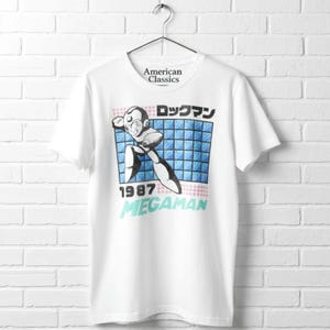 Mega Man Japan 1987 Shirt Rokkuman Vintage Gamer Tee image 1