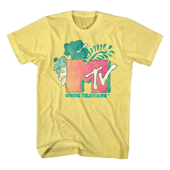 MTV Tropical Flowers Logo Men's Shirt MTV Spring Break Cancun Show