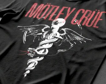 Motley Crue Dr Feelgood Snake Men's Crew T-shirt Vintage Black