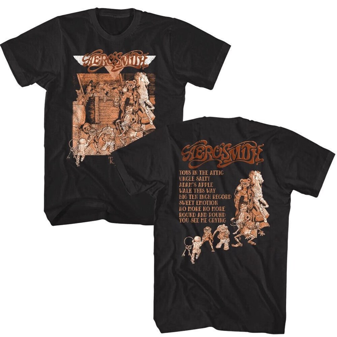 AEROSMITH T-shirt Toys in the Attic Album Tracklist Graphic AEROSMITH T-shirt Toys in the Attic Album Tracklist Graphic