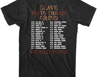 Skid Row Band T-shirt Slave to the Grind World Tour 1991 Graphic