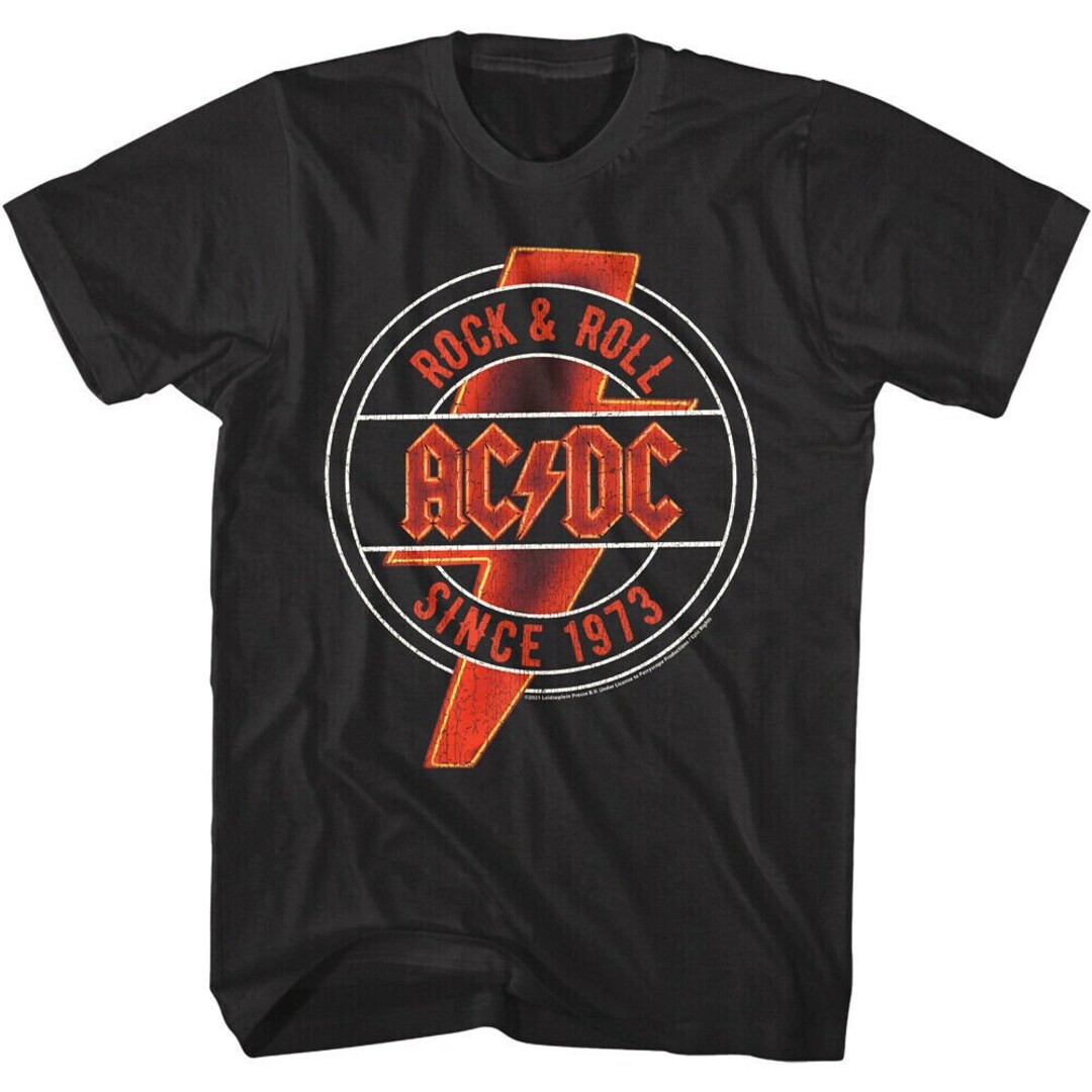 AC/DC T-shirt Rock & Roll 1973 Neon Logo Merch Shirts - Etsy