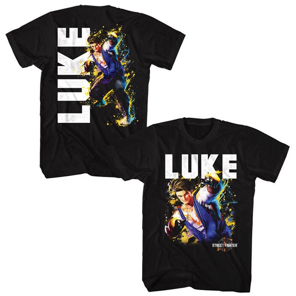 Street Fighter 6 Luke Sullivan T-Shirt USA MMA Character Capcom Fighting Game Men's Graphic Tees