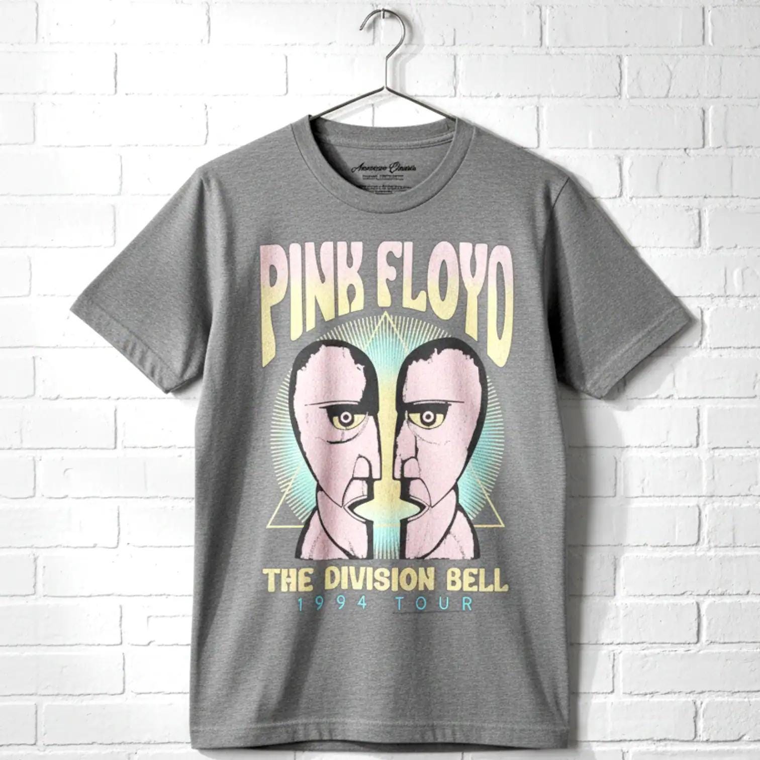 Pink Floyd Division Bell Tour 1994 T-shirt Pastel Heads Poster