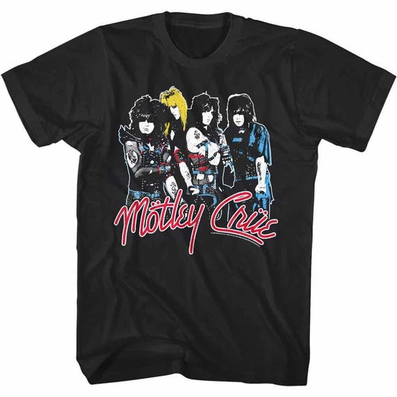 Mötley Crüe Band Line-up Graphic Tee: Vintage 80s Glam Rock
