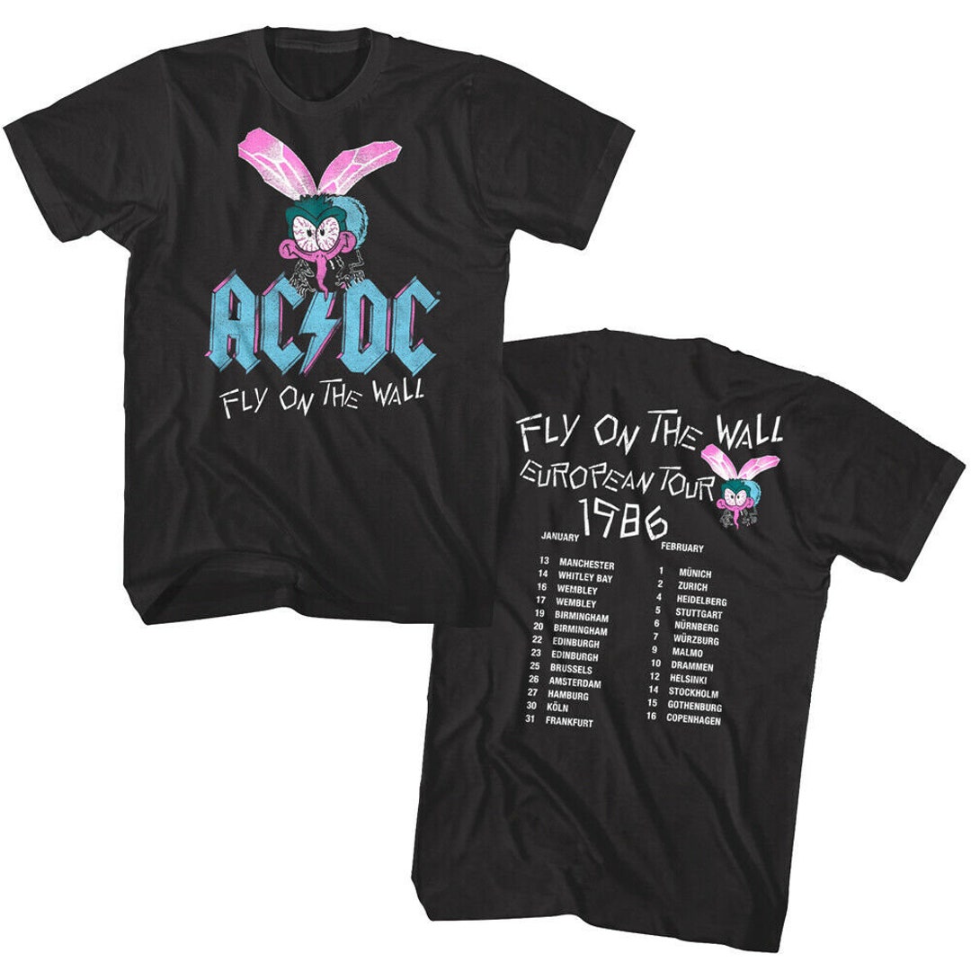 ACDC Men's T-shirt Fly on the Wall Music Rock Band Album AC/DC Concert ...