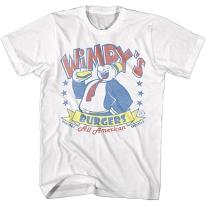 Wimpy&#39;s All American Burgers Men&#39;s T-Shirt Popeye The Sailorman Graphic Tee Vintage Cartoon Comic Shirt Gift For Him