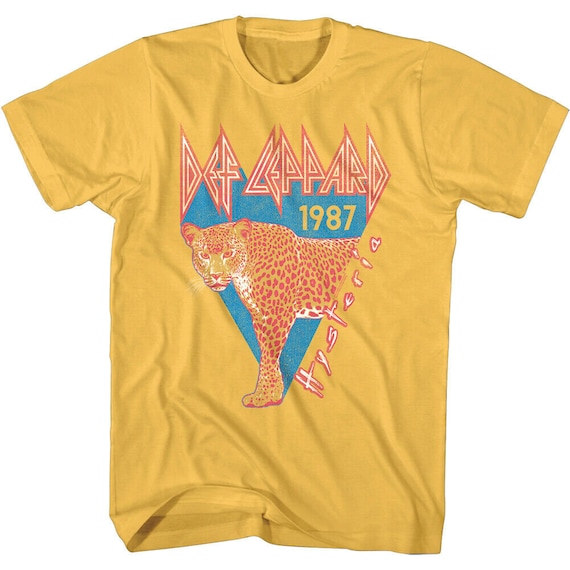 Def Leppard Men's T-shirt Hysteria 87 Leopard Graphic Tee