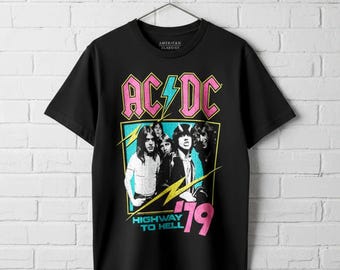 AC/DC Highway to Hell 1979 Tour T-shirt, Vintage Rock Band Top - Etsy