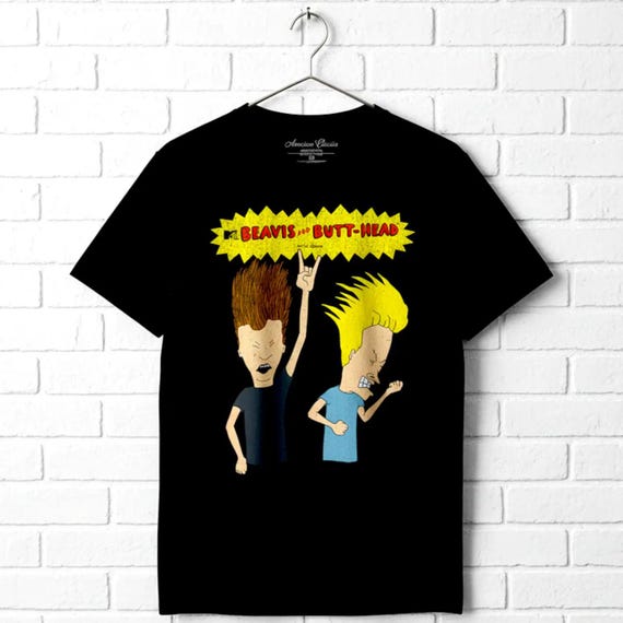 Beavis and Butt-head Men's T-shirt MTV Rockin Out Metal Graphic