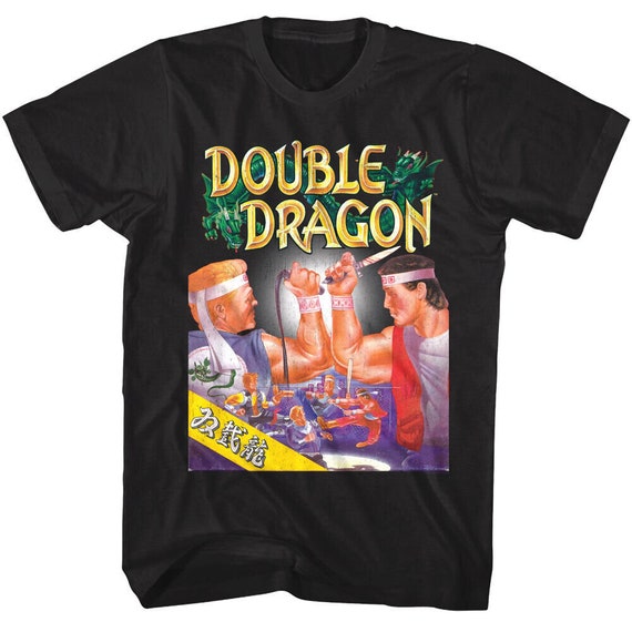 Double Dragon T-shirt Men's Original Game Cover Technos Japan 1987
