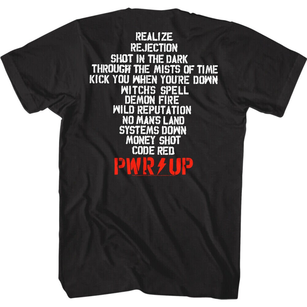 【人気ショップが最安値挑戦！】 PWR ACDC up Black Tracklist Album up Power Shirt T Men's ミュージシャン