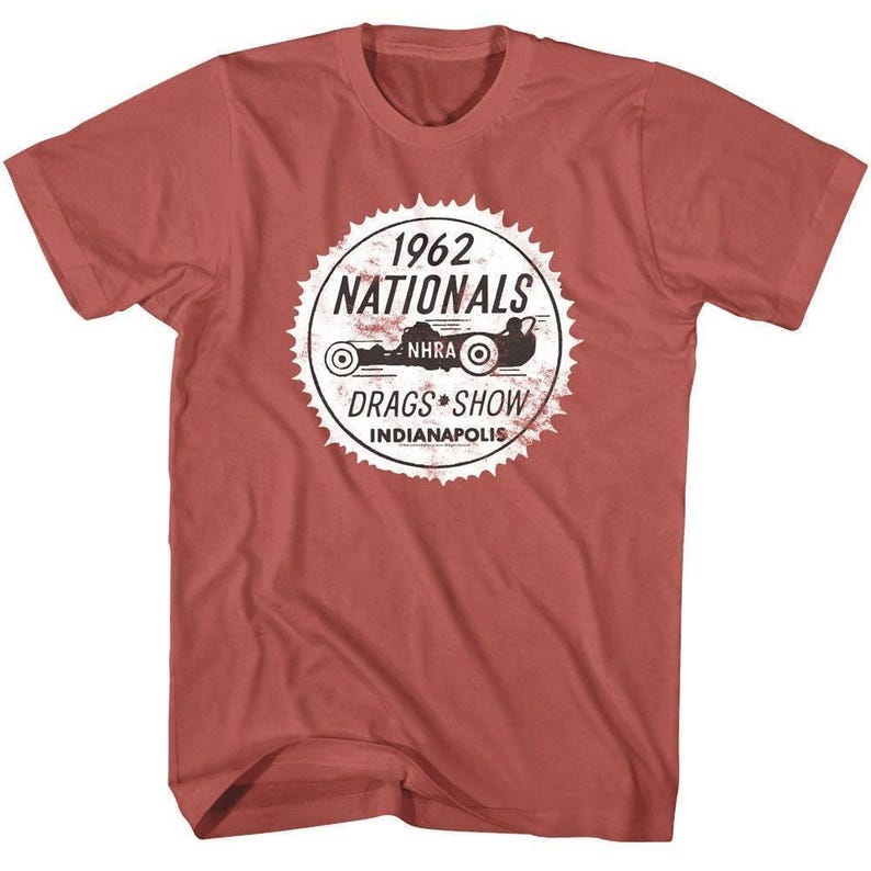 T-shirt NHRA Indianapolis Drags : graphisme de course vintage, coton image 1