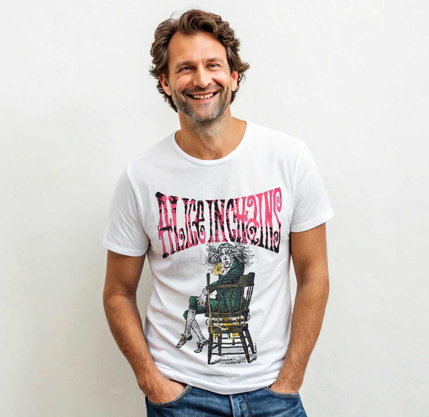 ALICE IN CHAINS T-shirt Wonderland Mad Hatter Rock Music Band