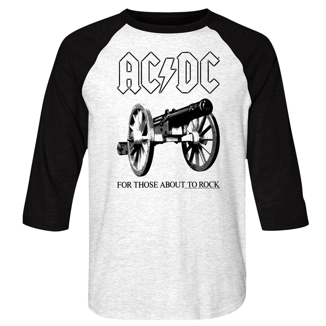 ACDC Raglan Men's Tshirt for Those About to Rock Cannon Etsy