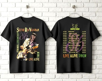 Stevie Ray Vaughan Live Alive Tour 86 T-Shirt Blues Rock Concert Tee