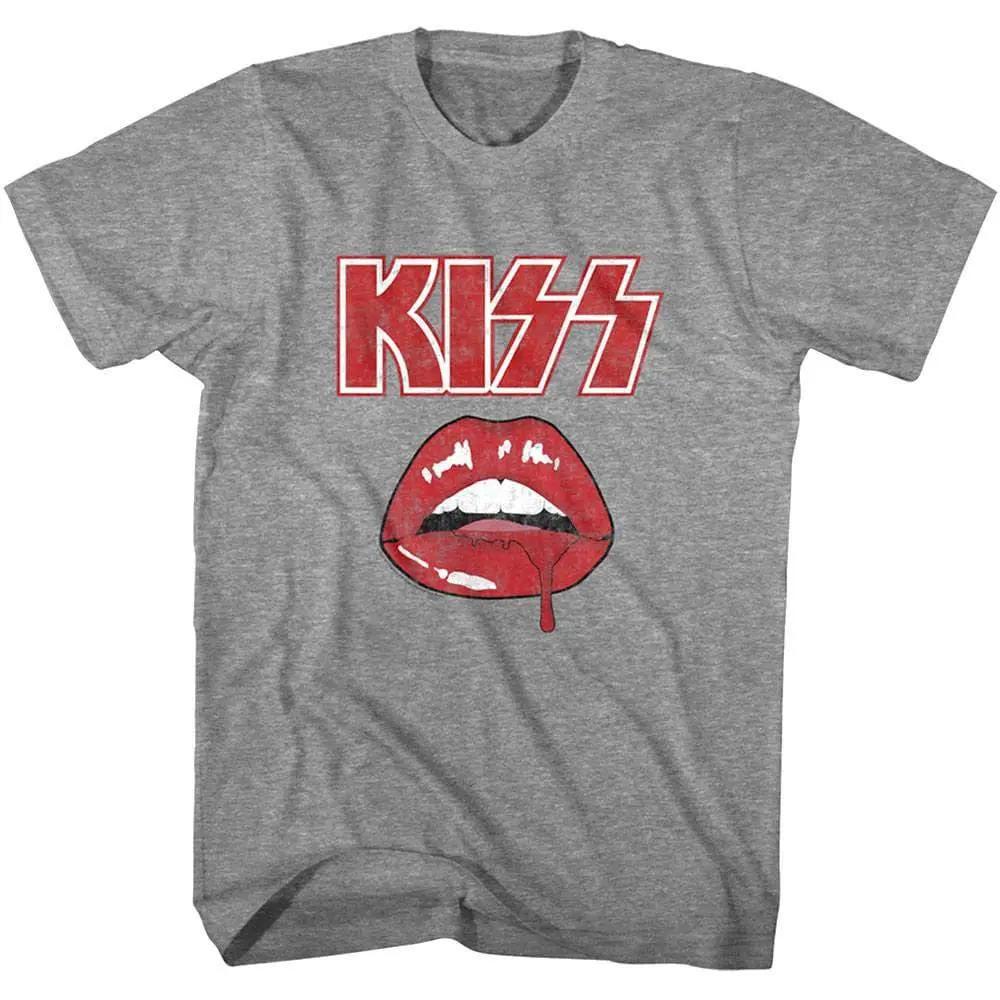 KISS Band T-shirt Blood Drip Lips Glam Metal Graphic Tees - Etsy