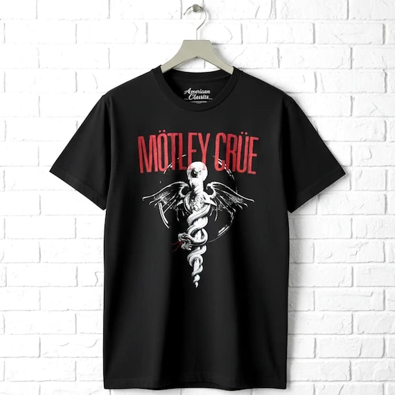MÖTLEY CRÜE グラフィックTシャツ ブラック Motley Crue Dr Feelgood Snake Men's Crew T-shirt Vintage Black