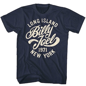 Billy Joel Men's T-shirt Long Island New York 1971 Graphic Tee Rock Concert Tour Merch Pop Music Piano Man T-shirt Gift