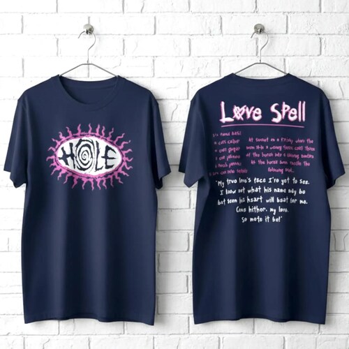 Hole Band Men's T-shirt Love Spell Lyrics Graphic Tee Alt Rock
