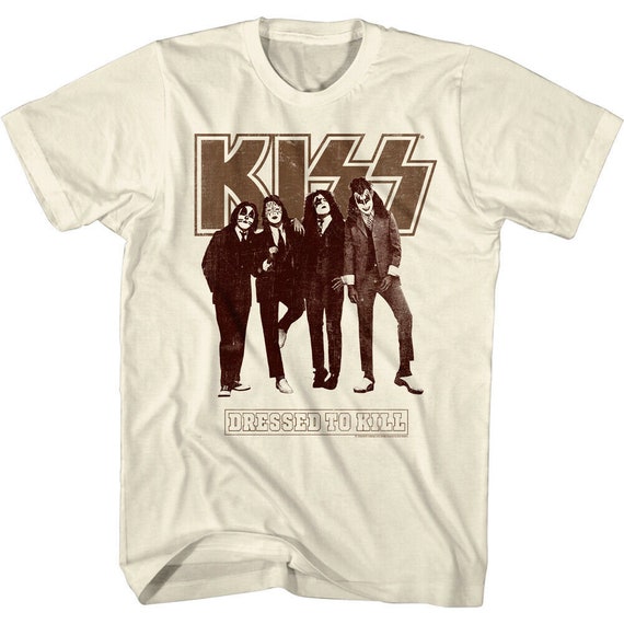 Kiss Band Men's T-shirt Dressed to Kill Vintage Graphic Tee Rock