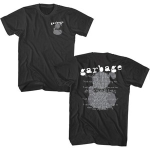 Garbage Band Men&#39;s T-shirt Alt Rock Album Concert Tour Merch #1 Crush Song Lyrics Graphic Tee 90s Grunge Music Fan Vintage T-Shirt