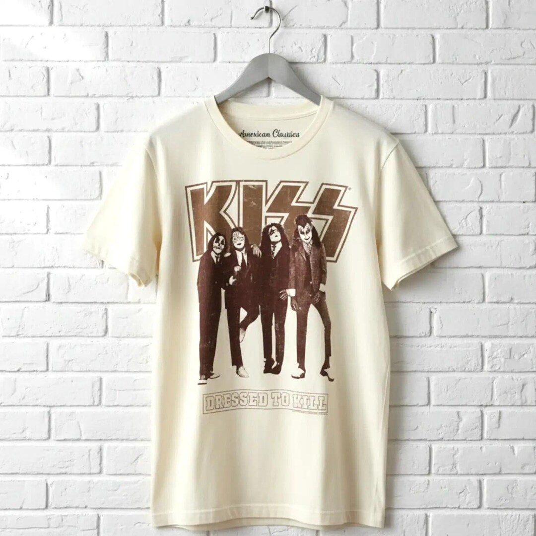 Kiss Band Men's T-shirt Dressed to Kill Vintage Graphic Tee Rock