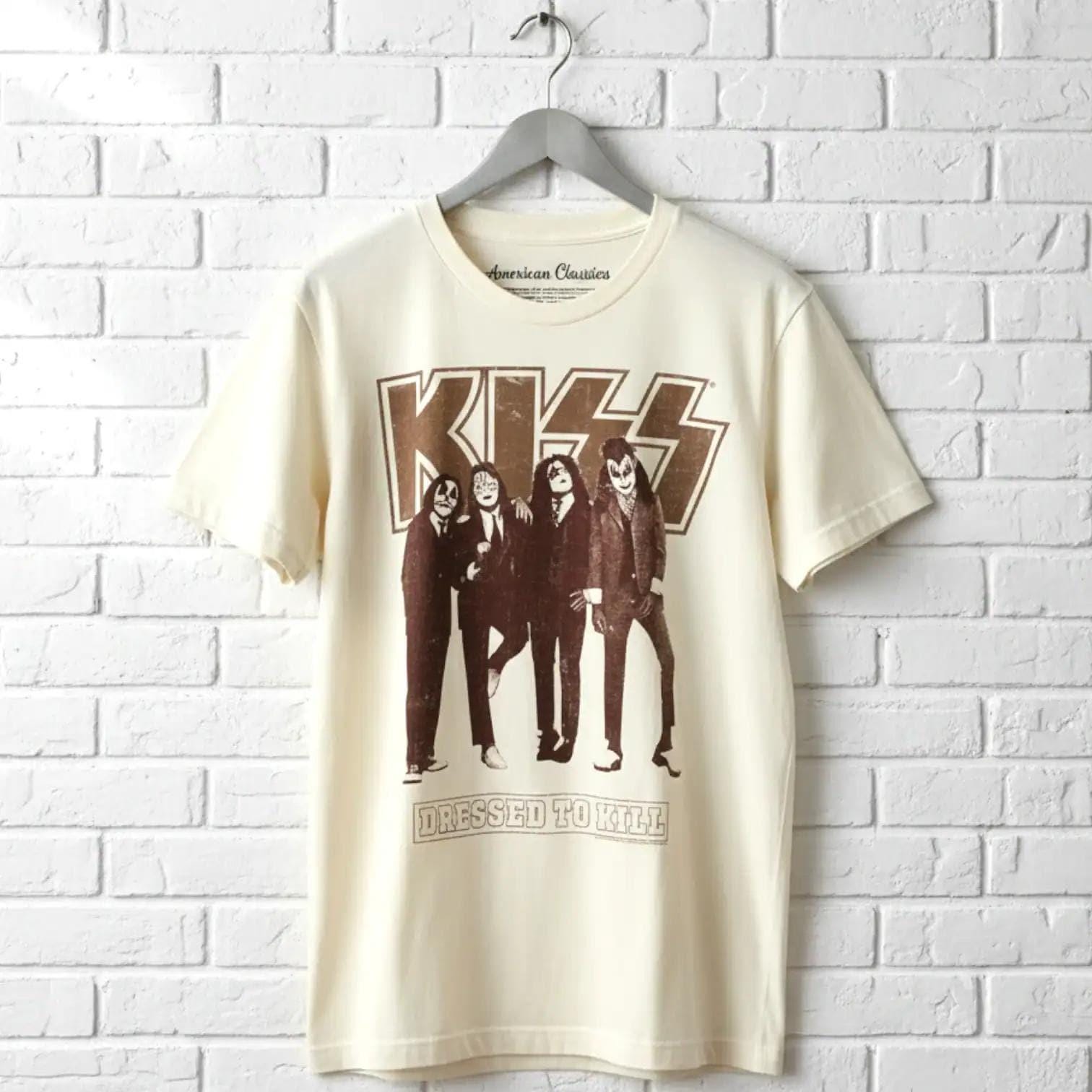 Kiss Band Men's T-shirt Dressed to Kill Vintage Graphic Tee Rock