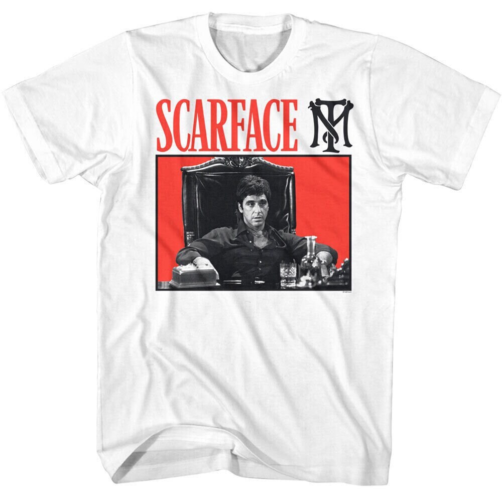 Scarface T Shirt Tony Faces Reality 80's Gangster Movie Merch Tees