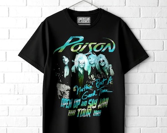 Poison Band Crop Top: Open up and Say Ahh, Vintage Rock Tee - Etsy