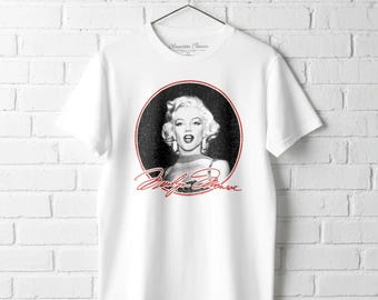 Marilyn Monroe Men's T Shirt Signature Portrait Hollywood Retro Tees