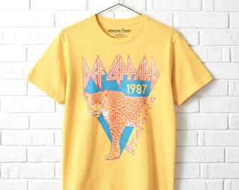 Camiseta con estampado de leopardo de Def Leppard Hysteria 1987 - Camiseta vintage de concierto de banda de rock