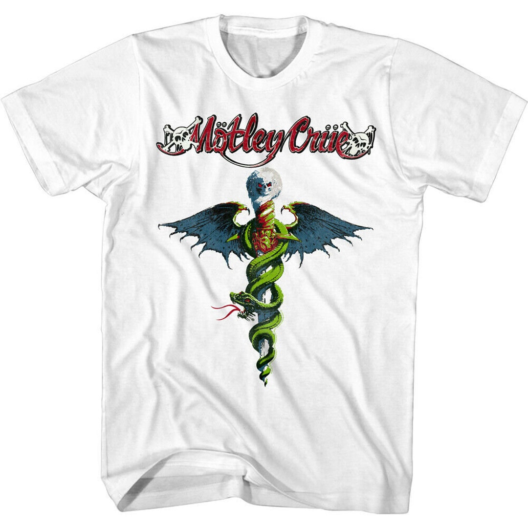 Motley Crue Men's T-shirt Dr Feelgood Album Art Graphic Tee 80s