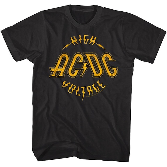 ACDC T-shirt High Voltage Gold Logo Vintage Graphic Tees - Etsy